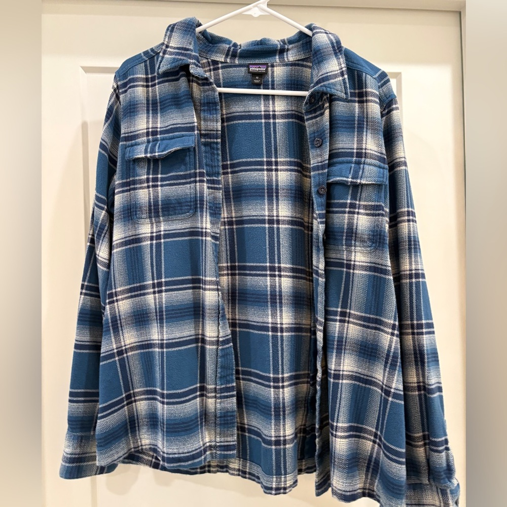 Patagonia Blue Plaid Button-Up Shirt